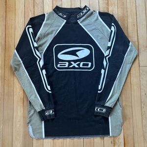 VTG 90s Axo Power Sports Motocross MX Racing Jersey Shirt Black/Gray Mens M RARE